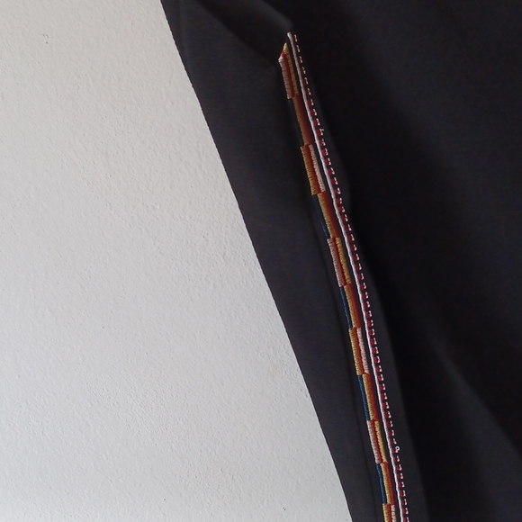 CLASSY SUMMEER TOP Black Tunic Sugarlips Embroidery LINE sides XS - Picture 6 of 8